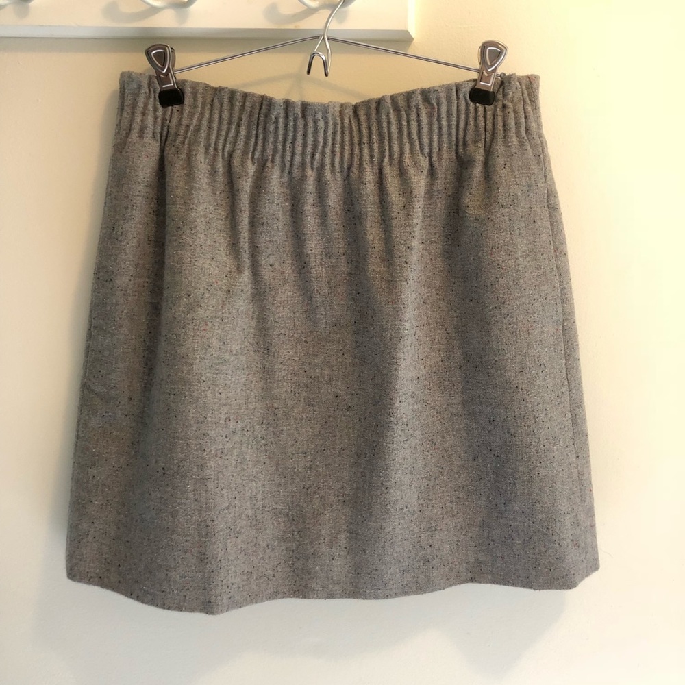 J.Crew City Skirt in Textured Gray Wool